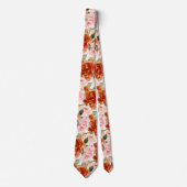 Cravate Fleurs H2 rouille orange blush roses (Devant)