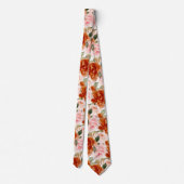 Cravate Fleurs H2 rouille orange blush roses (Dos)