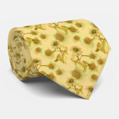 Cravate Fleurs jaunes (Roulé)
