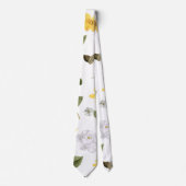Cravate Fleurs jaunes et roses blanches 3 (Devant)