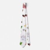 Cravate Fleurs jaunes et roses blanches 7 (Devant)