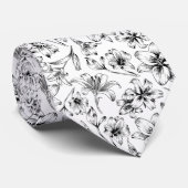 Cravate Fleurs Lys Noires (Roulé)