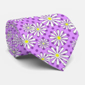 Cravate Fleurs marguerites blanches sur un arrière - plan  (Roulé)