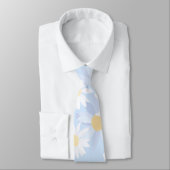 Cravate Fleurs marguerites Bleues Classiques (Attaché)
