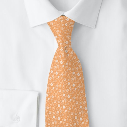 Cravate Fleurs minuscules Peach Fuzz