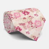 Cravate Fleurs modernes roses mignonnes motif (Roulé)