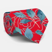 Cravate Fleurs motif 21,w Rouge BG (Roulé)