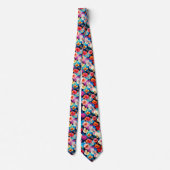 Cravate Fleurs multicolores florales Motif-37566 (Dos)