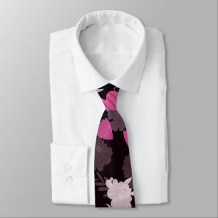 Cravate fleurs noir