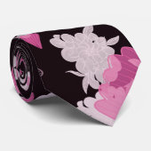 Cravate fleurs noir (Roulé)