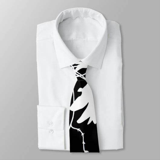 Cravate Fleurs noires et blanches (Attaché)