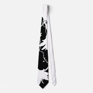 Cravate Fleurs noires et blanches
