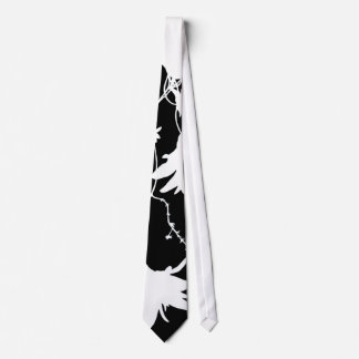 Cravate Fleurs noires et blanches