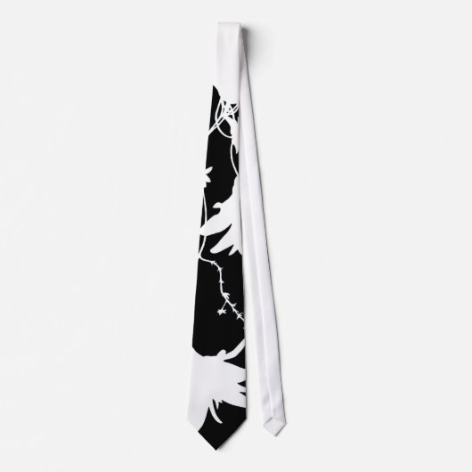 Cravate Fleurs noires et blanches (Devant)