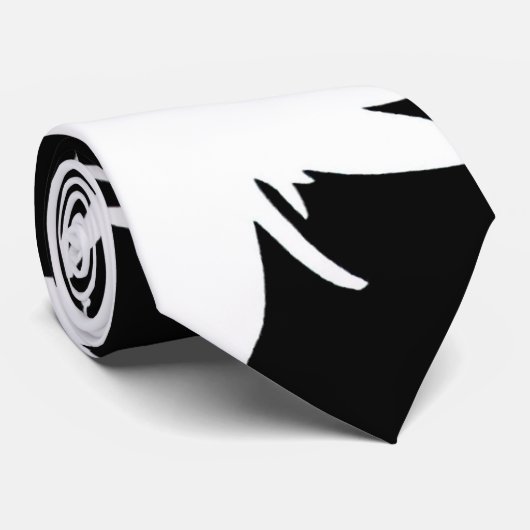 Cravate Fleurs noires et blanches (Roulé)