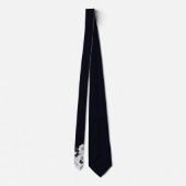 Cravate Fleurs noires et blanches et papillons (Dos)