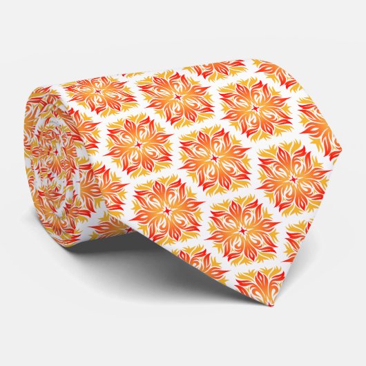 Cravate Fleurs Oranges, Motif De Fleurs, Motif Floral (Roulé)