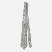 Cravate Fleurs pastel douces en floral Ditsy gris (Devant)