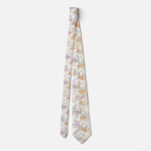 Cravate Fleurs pastel douces lavande et pêche (Dos)