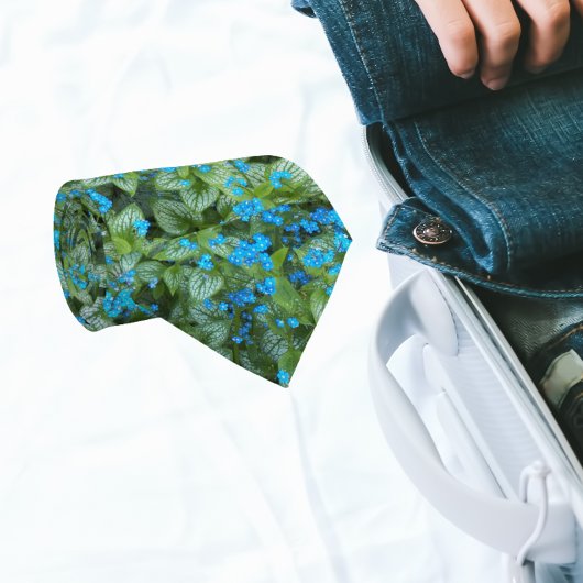 Cravate Fleurs Petit Bleu Brunnera Motif Floral