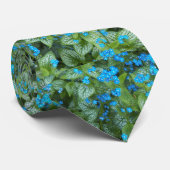 Cravate Fleurs Petit Bleu Brunnera Motif Floral (Roulé)