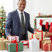 Cravate Fleurs Poinsettiennes Abstraites Chic, Fêtes