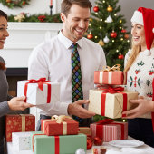 Cravate Fleurs Poinsettiennes Abstraites Chic, Fêtes