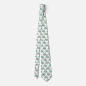 Cravate Fleurs rétro Motif Eléphant mignon (Dos)