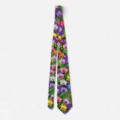 Cravate Fleurs Rose Bleu Jaune Lilas Vert Orchidée (Dos)