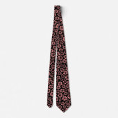 Cravate Fleurs - Rose doux sur noir (Dos)