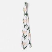 Cravate Fleurs rose poudré moderne (Devant)