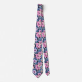 Cravate Fleurs roses 3D (Devant)