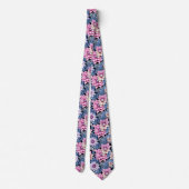 Cravate Fleurs roses 3D (Dos)