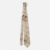 Cravate Fleurs roses aspect dentelle (Dos)