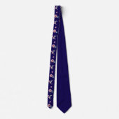 Cravate Fleurs roses bleu foncé (Dos)