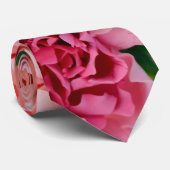 Cravate Fleurs Roses de corail et de thé rose (Roulé)