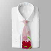 Cravate Fleurs roses et rouges - Floral (Attaché)