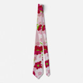 Cravate Fleurs roses et rouges - Floral (Devant)