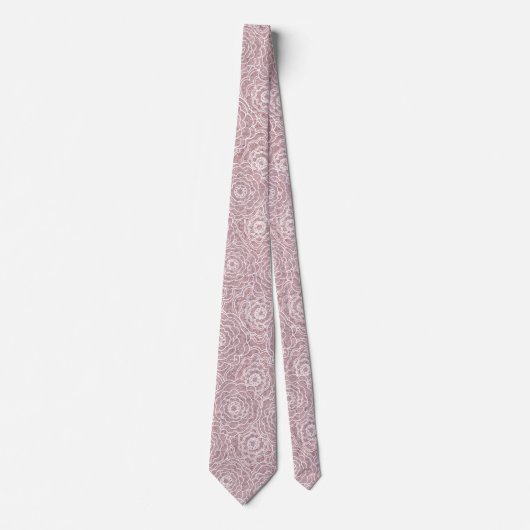 Cravate Fleurs roses monochromes Dusty (Devant)