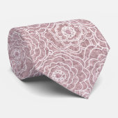 Cravate Fleurs roses monochromes Dusty (Roulé)
