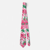 Cravate Fleurs roses Peintes Mignonnes Design Blanc Élégan (Devant)