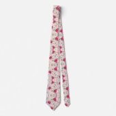 Cravate Fleurs roses rouges Motif Art (Devant)