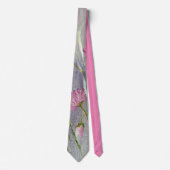 Cravate Fleurs roses sauvages (Devant)