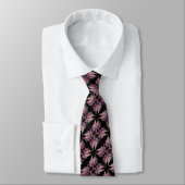 Cravate Fleurs roses vives Gros plan Motif Abstrait (Attaché)