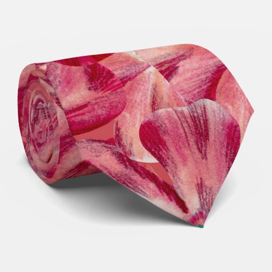 Cravate Fleurs rouges modernes aquarelle motif floral (Roulé)