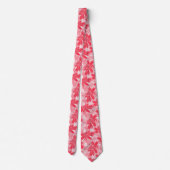 Cravate Fleurs rouges sur blanc. (Dos)