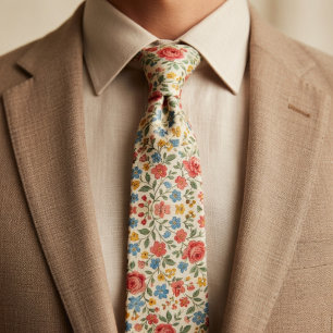Cravate Fleurs rustiques vintage