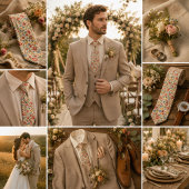 Cravate Fleurs rustiques vintage