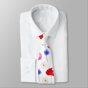 Cravate fleurs sauvages