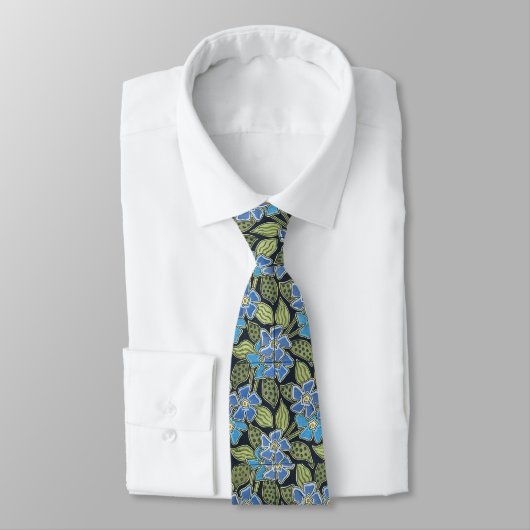Cravate Fleurs sauvages bleu ciel (Attaché)